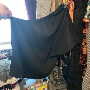 One shoulder silky top